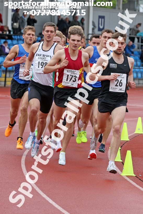 Senior mens 1500 metres, Northern Senior and Under-20s Champs., SportsCity, Manchester. Photo: David T. Hewitson/Sports for All Pics
